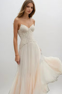Tabitha | Dames Kant Corset Tulle Maxi Prom Jurk