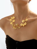 Taliyah | Vrouwen Blad Statement Textuur Gelaagde Detail Ketting
