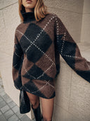 Taylee | Dames Trui Set met Diamantpatroon en Lange Mouwen