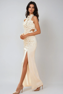 Una | Dames Halter Nek Bloem Split Maxi Jurk