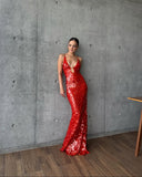 Veronica | Dames Mouwloze Pailletten Maxi Prom Dress