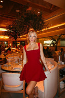 Zairah | Vierkante hals mini-jurk