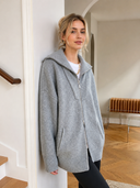 Violeta | Dames Hoge Kraag Lange Mouwen Oversized Rits Cardigan