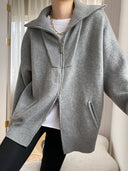 Violeta | Dames Hoge Kraag Lange Mouwen Oversized Rits Cardigan
