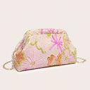 Wanda | Dames Bloemige Geborduurde Pailletten Schoudertas Clutch Handtas