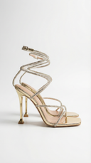 Williams | Dames Rhinestone Wrap Strap Hak Sandalen