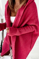 Yasmin | Dames Hooded Open Front Lange Gebreide Cardigan