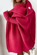 Yasmin | Dames Hooded Open Front Lange Gebreide Cardigan