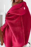 Yasmin | Dames Hooded Open Front Lange Gebreide Cardigan