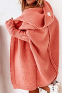 Yasmin | Dames Hooded Open Front Lange Gebreide Cardigan
