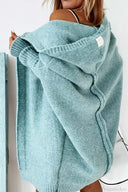 Yasmin | Dames Hooded Open Front Lange Gebreide Cardigan