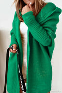 Yasmin | Dames Hooded Open Front Lange Gebreide Cardigan