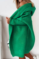 Yasmin | Dames Hooded Open Front Lange Gebreide Cardigan