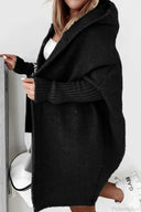 Yasmin | Dames Hooded Open Front Lange Gebreide Cardigan