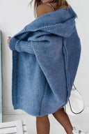 Yasmin | Dames Hooded Open Front Lange Gebreide Cardigan