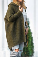 Yasmin | Dames Hooded Open Front Lange Gebreide Cardigan