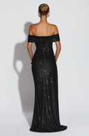 Zelda | Dames Maxi Jurk met Rimpelbodice en Zij Drapering voor Herfst Feestelijke Party