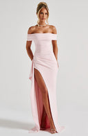 Zelda | Dames Maxi Jurk met Rimpelbodice en Zij Drapering voor Herfst Feestelijke Party