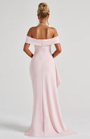 Zelda | Dames Maxi Jurk met Rimpelbodice en Zij Drapering voor Herfst Feestelijke Party