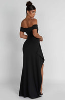 Zelda | Vrouwen Rimpel Bodice Zij Draped Maxi Herfst Feestjurk