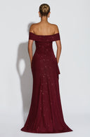 Zelda | Dames Maxi Jurk met Rimpelbodice en Zij Drapering voor Herfst Feestelijke Party