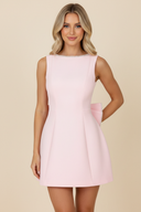 Zoe | Vrouwen Elegante Mouwloze Strik Rug Mini Cocktailjurk