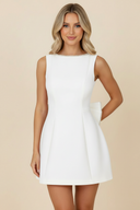 Zoe | Vrouwen Elegante Mouwloze Strik Rug Mini Cocktailjurk
