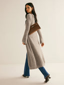 Zuri | Vrouwen V-hals Langlijn Brei Lange Mouwen Cardigan