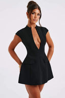 Benthe | Elegante Mini-jurk voor Dames met Diepe V-hals
