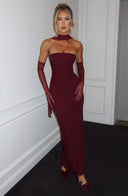 Djenna | Vrouwen Strapless Maxi Bruiloft Gast Jurk met Sjaal