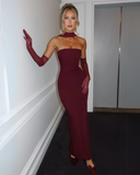 Djenna | Vrouwen Strapless Maxi Bruiloft Gast Jurk met Sjaal