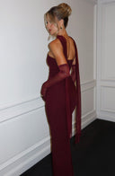 Djenna | Vrouwen Strapless Maxi Bruiloft Gast Jurk met Sjaal