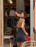 Eleanor | Dames Mouwloze Polkadot Mini Zomerjurk