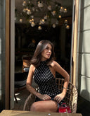 Eleanor | Dames Mouwloze Polkadot Mini Zomerjurk