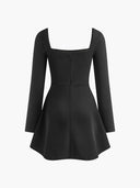 Frankie | Dames Lange Mouw Mini Feestjurk met Pareldetails