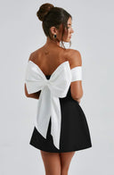 Jill | Dames Off-shoulder Mini Cocktailjurk met Strik