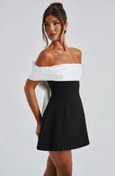 Jill | Dames Off-shoulder Mini Cocktailjurk met Strik