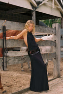 Senna | Dames Maxi Jurk met Open Rug en Pailletten Details