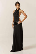 Senna | Dames Maxi Jurk met Open Rug en Pailletten Details