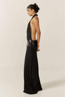Senna | Dames Maxi Jurk met Open Rug en Pailletten Details