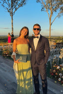 Rebecca | Groene strapless maxi-jurk