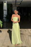 Rebecca | Groene strapless maxi-jurk