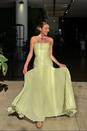 Rebecca | Groene strapless maxi-jurk