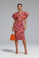 Lina | Midi-jurk met pofmouwen