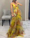 Luna | Maxijurk met bloemenprint