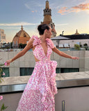Elizabeth | Bloemenprint maxi-jurk