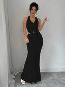 Scarlett | Haltertop en maxirok set
