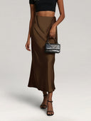 Sharon | Midi-rok met hoge taille