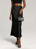 Sharon | Midi-rok met hoge taille