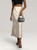 Sharon | Midi-rok met hoge taille